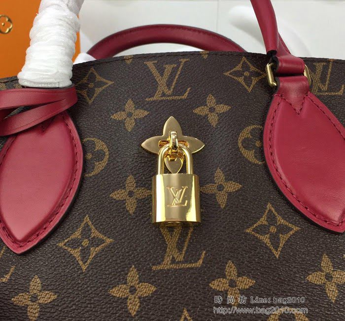 路易威登LV女包 頂級原單 FlowerBB 拉鏈Tote手袋 Monogram帆布 金色金屬鮮花掛鎖 多功能小號手袋 手提 單肩斜挎包  ydh2595